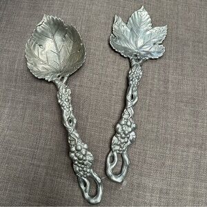 Vintage ARTHUR COURT 1997 Grapevine Leaf Design Salad Serving Set #0101266